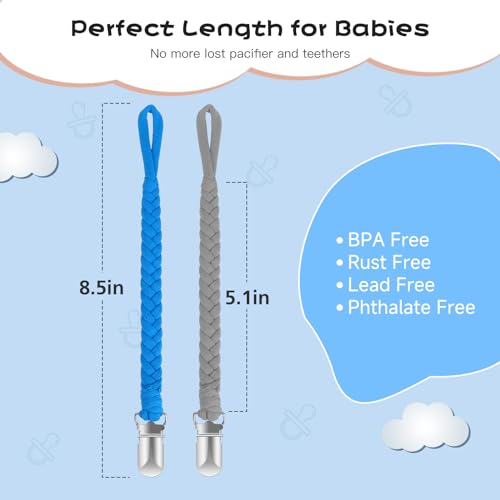 Pokipaw 6-Pack Pacifier Clip for Boys and Girls