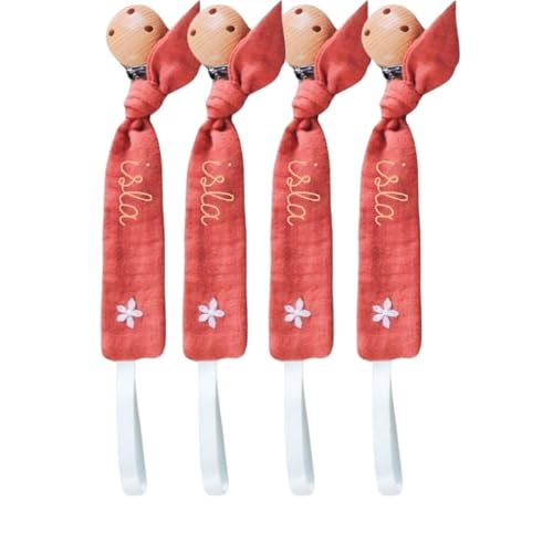 Personalized Pacifier Clip 6 Inch Wooden Holder