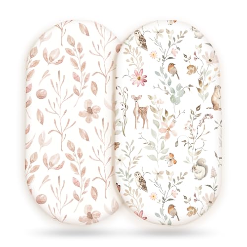 GRSSDER Stretchy Bassinet Sheet Set 2 Pack Blush Pink