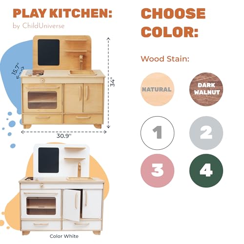 Kids Pretend Play Kitchen Montessori Toddler Furniture