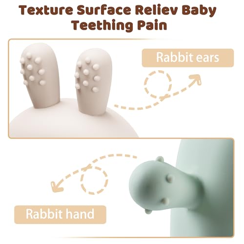 Easter Bunny Teething Toy for Babies 0-6 Months