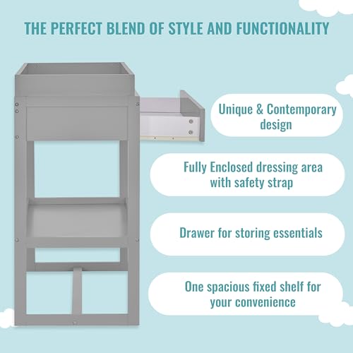 Dream On Me Arlo Changing Table in Pebble Grey
