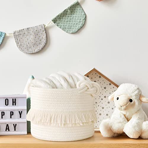 CherryNow Cotton Rope Decorative Hamper with Tassels