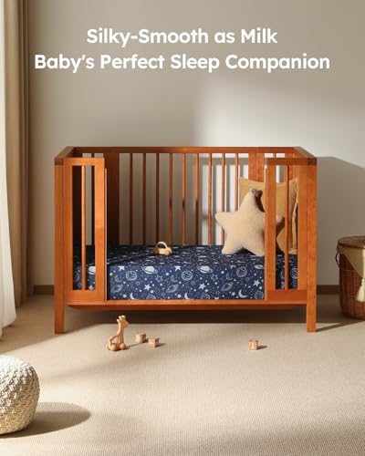 Unnivoll 3-Pack Neutral Crib Sheets Breathable Microfiber 28x52x8in