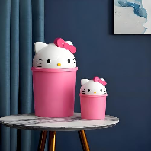 2 Gallon Cute Pink Kids Trash Can for Bedroom