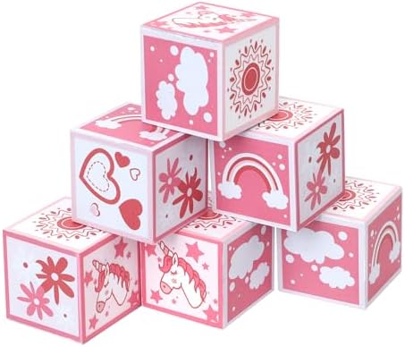 PEUTIER 6pcs Boho Wooden Square Wall Decor