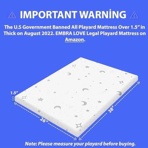 EMBRA LOVE Pack N Play Mattress 38x26x15