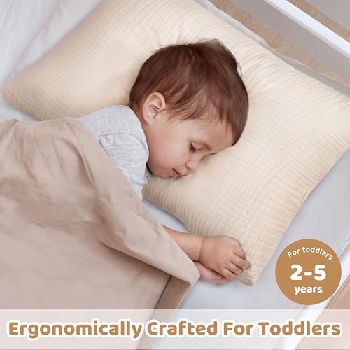 Pro Goleem Toddler Pillow with Muslin Case 13x18 Soft and Breathable 1