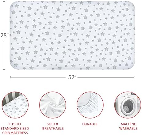 Moonsea Crib Sheets for Girls 4 Pack Pink