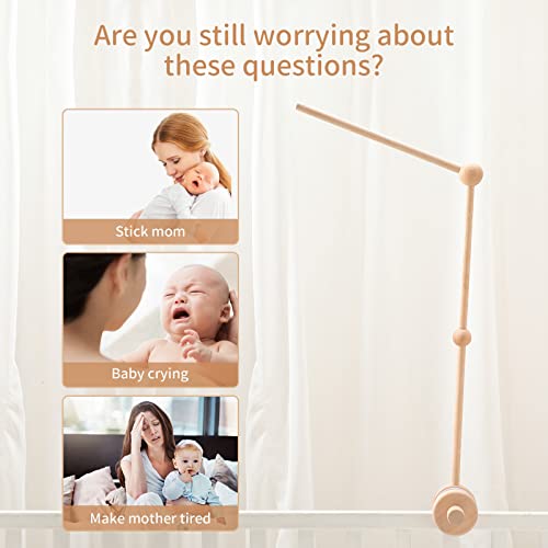 Baby Crib Mobile Holder Wooden Arm HBM