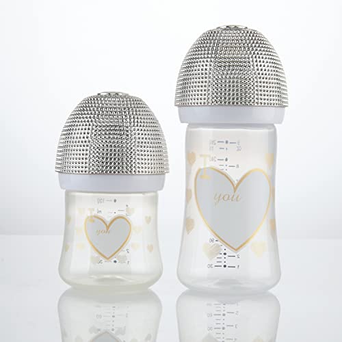 MIYOCAR 3pcs Bling Baby Pacifier Set with Name