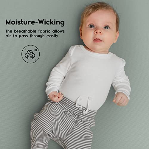 Yoofoss Crib Sheets 2 Pack Green Leaf Microfiber