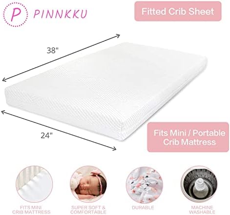 PINNKKU 3-Piece Mini Crib Bedding Set - Floral 1