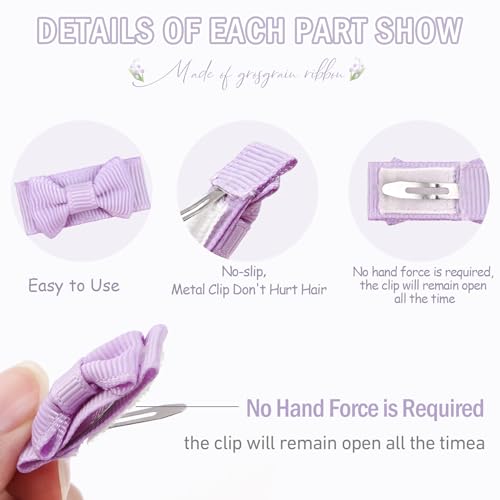 CLLOT 60Pcs 12 Inch Tiny Baby Bows Clips