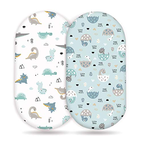 GRSSDER Stretchy Fitted Bassinet Sheet Set 2 Pack