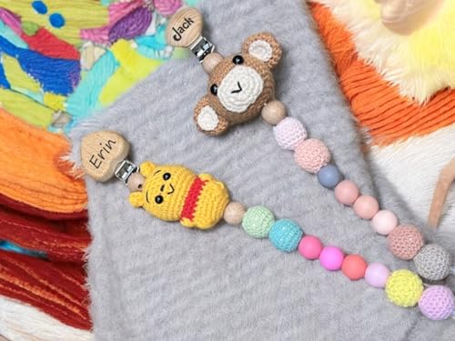 Handmade Custom Crochet Pacifier Clip for Boys and Girls