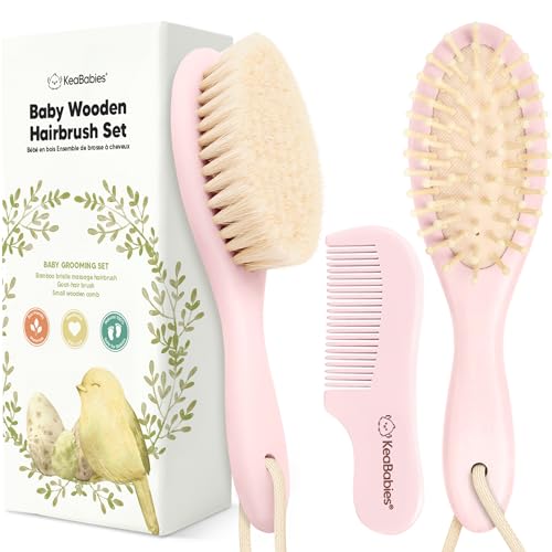 KeaBabies Baby Hair Brush and Comb Set for Newborns
