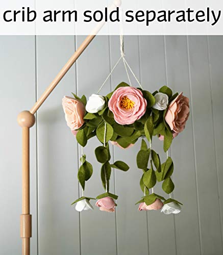 Felt Rose Baby Crib Mobile - Handmade Nursery Decor 1