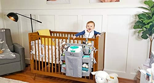 Premium Nursery Organizer and Baby Diaper Caddy Grey
