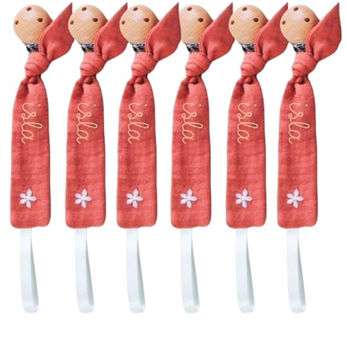 Personalized Pacifier Clip 6 Inch Wooden Holder