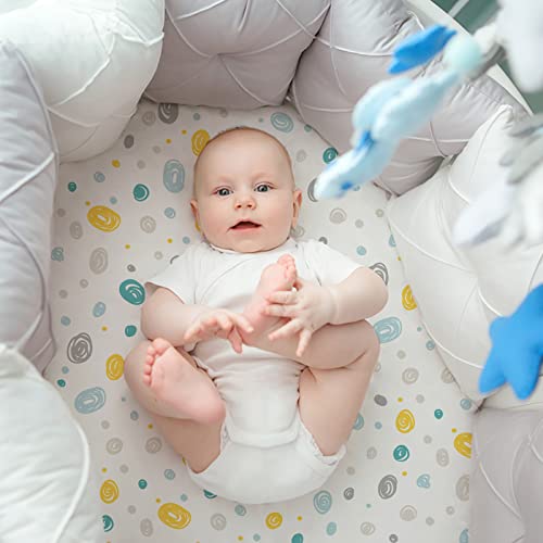 GLLQUEN Baby Bassinet Sheets 4 Pack - Dinosaur Pattern 1