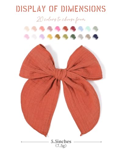 Doboi 55 Inch Muslin Baby Girl Bows with Alligator Clips 1