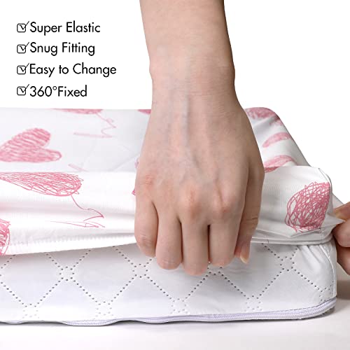 GLLQUEN Baby Bassinet Sheets 4 Pack - Soft Breathable Elastic Fitted Mattress Cover