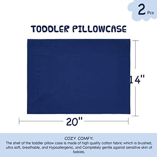 EXQ Home Toddler Pillowcases 13x18 Set of 2 Navy