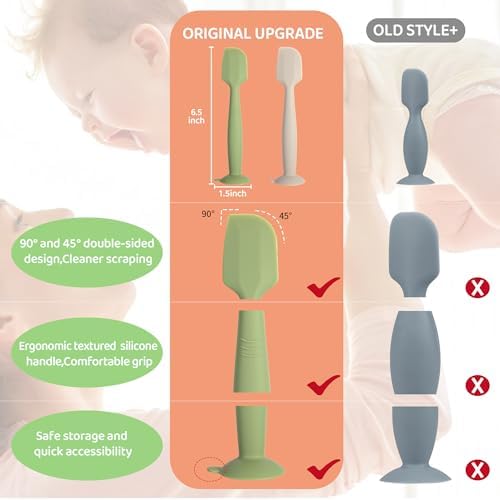 MAIKKB 3 Pack Diaper Cream Spatula with Suction Base