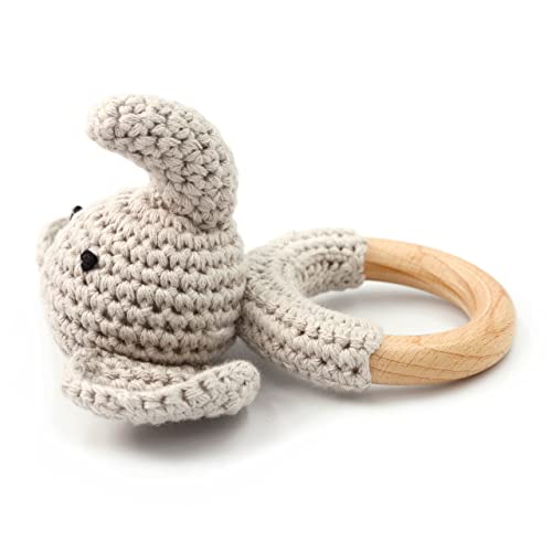 Joliecraft Woodland Friends Baby Rattle Shaker Toy Gray Elephant