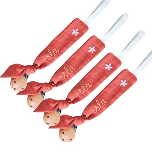 Personalized Pacifier Clip 6 Inch Wooden Holder