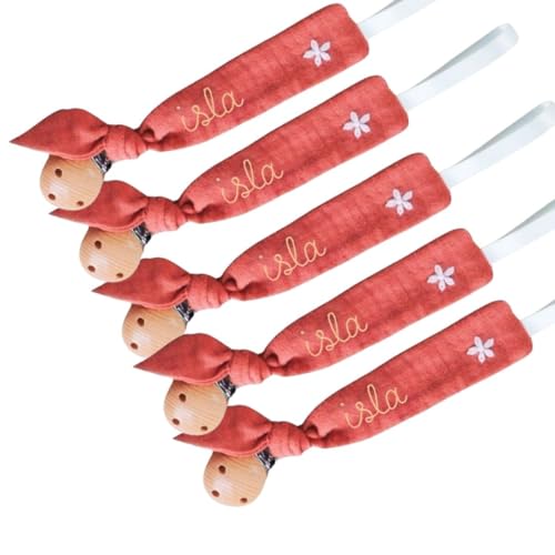 Personalized Pacifier Clip 6 Inch Wooden Holder