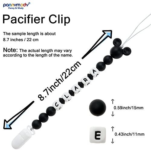 Panny Mody Pacifier Clip with Name and Mouse Head Design