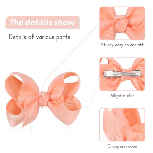 50 Piece Hair Bows for Girls 3 Inch Grosgrain Ribbon Clips