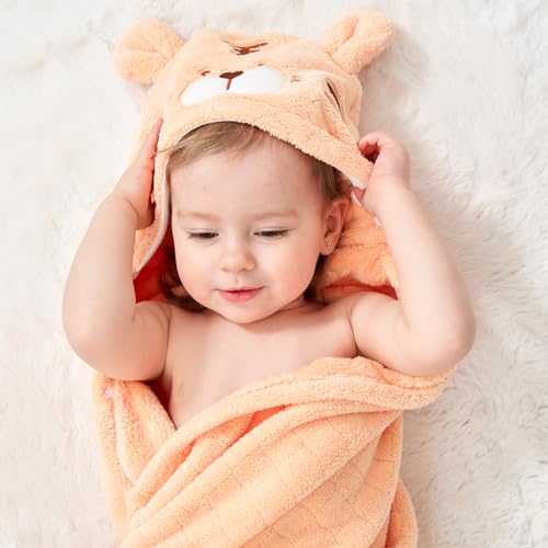 FUBANRAY Toddler Bath Towel 2-Pack with Hood
