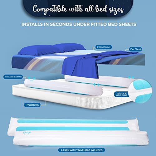 Babylio Inflatable Bed Rail 2-Pack Safety Guard