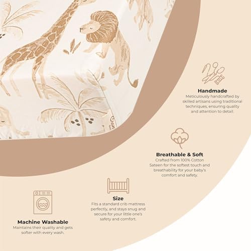 Crane Baby Safari Crib Sheet 28x52 100 Cotton