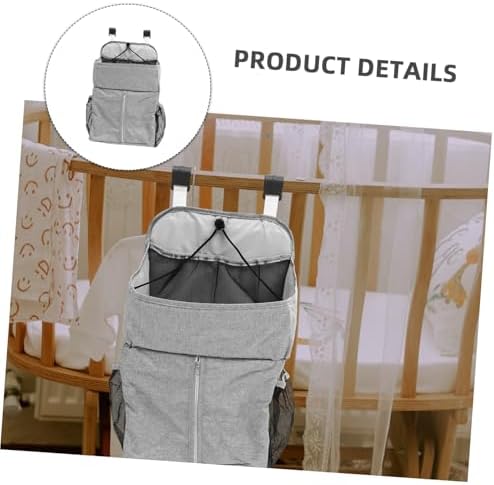 GARVALON 1pc Crib Storage Bag Bed Organizer for Diapers and Essentials