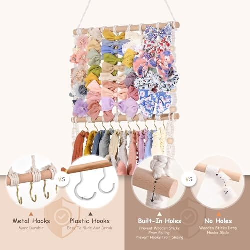 VISATOR Headband and Bow Organizer for Baby Girls