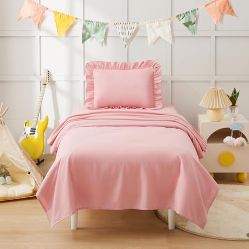 KKJIAF Toddler Sheet Set 3 Piece Light Pink