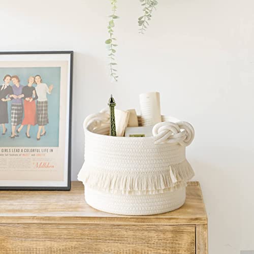 CherryNow Cotton Rope Decorative Hamper with Tassels