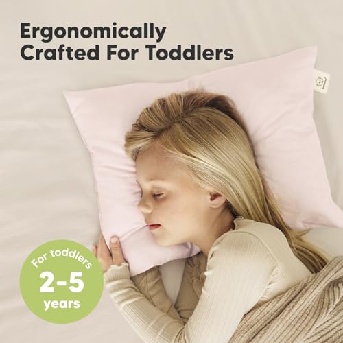 KeaBabies Toddler Pillow 2-Pack Mist Pink