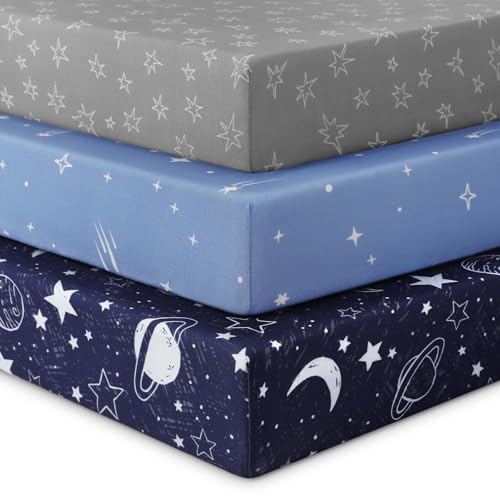 Unnivoll 3-Pack Neutral Crib Sheets Breathable Microfiber 28x52x8in