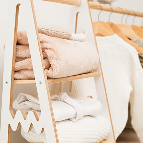 Montessori Wooden Clothing Rack for Toddler Kids