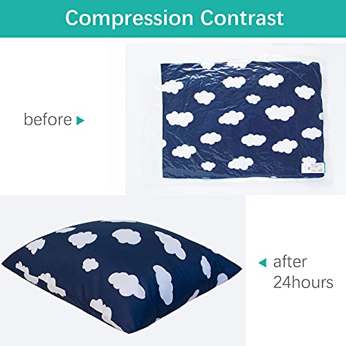 Toddler Pillow 14 x 19 Navy Cloud Skin-Friendly