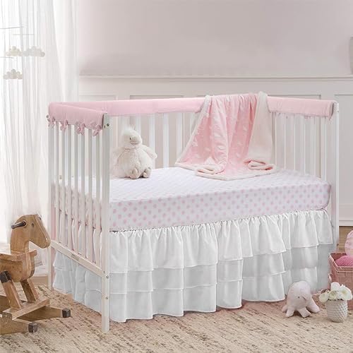 CATPAN Ruffled Crib Skirt - 3 Tier 177 Drop White