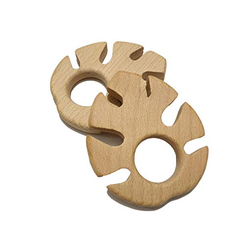 Alenybeby 10pcs Natural Wooden Teething Toys Animal Set