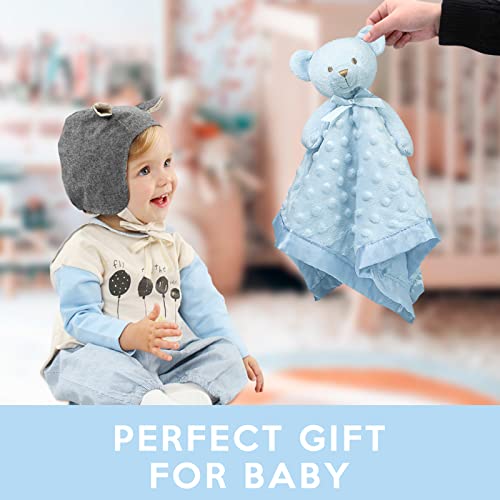 Pro Goleem 16 Inch Soft Blue Teddy Bear Lovey Blanket