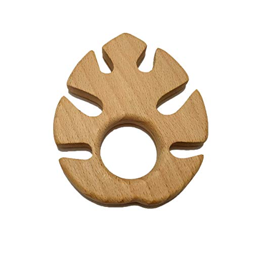 5pcs Natural Wooden Banana Leaf Teether