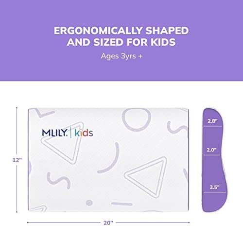 MLILY Kids Pillow - Adjustable Memory Foam Breathable Purple